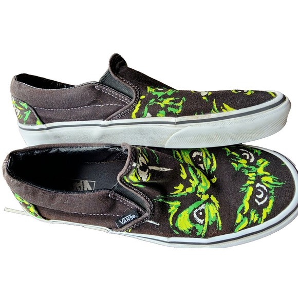 VANS Eyes In The Dark Slip On Sneakers Unisex M-8.5 W-10 Glow In The Dark - Picture 2 of 7